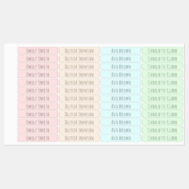 色分けされた美的子供の防水名ラベル ラベル