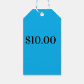 色分けされた青の価格ラベル ギフトタグ (正面)