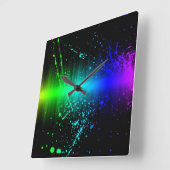 色分解1クロック スクエア壁時計 (傾斜)