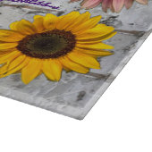 色切違う断板のひまわり。カット カッティングボード (角)