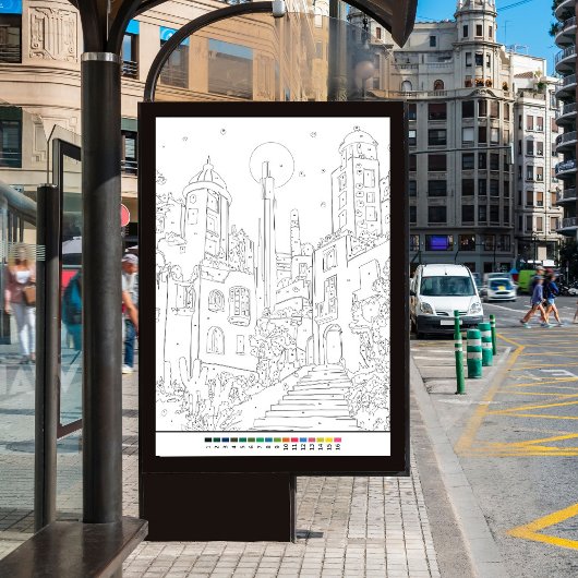 色別数自然春風景 ポスター