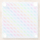 色包まれた付き違う菓子 ガラスコースター (裏面)