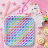 色包まれた付き違う菓子 ペーパープレート (パーティー)