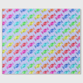 色包まれた付き違う菓子 ラッピングペーパー (フラット)