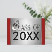 色及び年の卒業のパーティの招待状を加えて下さい 招待状 (スタンド正面)