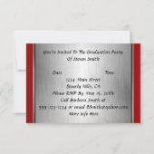 色及び年の卒業のパーティの招待状を加えて下さい 招待状 (裏面)