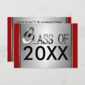 色及び年の卒業のパーティの招待状を加えて下さい 招待状 (正面/裏面)