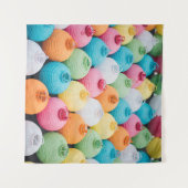 色合いのスカイランタンロット タペストリー (正面(横))