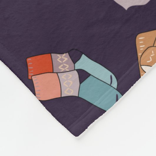 色合い数々ののいいセーター、暖かい、秋の、冬の。 フリースブランケット (角)