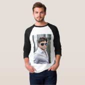 「色合い：黒クールいゴグルのハンサムな少年 Tシャツ (正面フル)