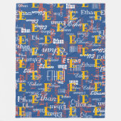 色名の作成Pattern allover blue フリースブランケット (正面)