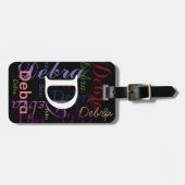 色名モノグラムタイポグラフィ ラゲッジタグ (正面横)