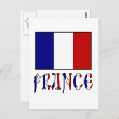 色名付きフランス国旗 ポストカード (正面/裏面)