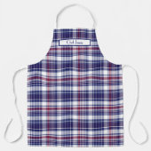 色名門私立校風の数々のマドラスブルゴーニュ海軍ホワイト エプロン (正面)