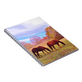 色地に茶色の馬2頭 ノートブック (右側)