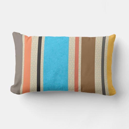 色地中海の付きストライプステンドグラス ランバークッション (正面)