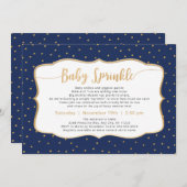 色変更ベビー散布金ゴールド紙吹雪 招待状 (正面/裏面)