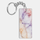 色大理石パターンの個人用設定 キーホルダー (正面左)