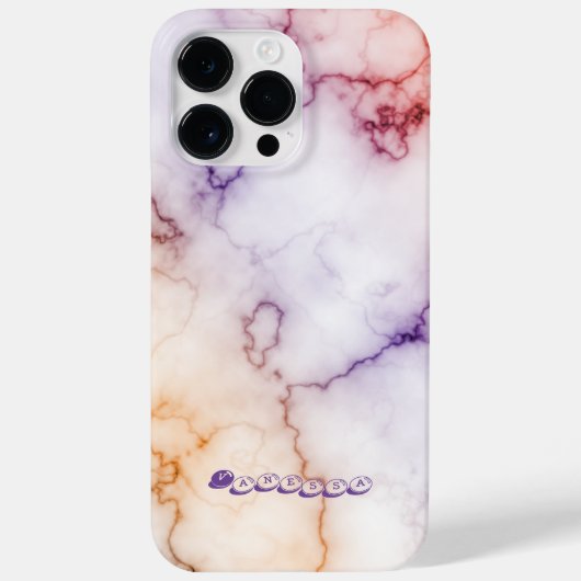 色大理石パターンの個人用設定 Case-Mate iPhoneケース (裏面)