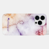 色大理石パターンの個人用設定 iPhoneケース (裏面横)