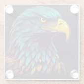 色威厳のある付きの鮮やか鷲 ガラスコースター (裏面)