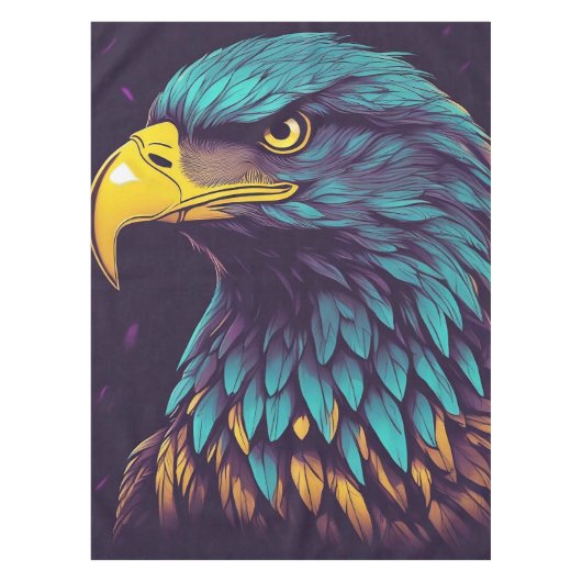 色威厳のある付きの鮮やか鷲 テーブルクロス (正面)