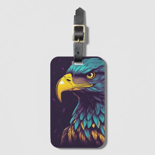 色威厳のある付きの鮮やか鷲 ラゲッジタグ (正面縦)