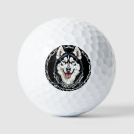 色威厳のある付きハスキーはっきりした犬 ゴルフボール