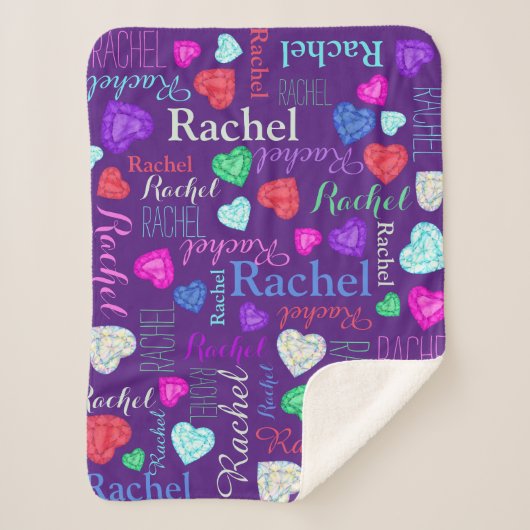 色宝石数々の名前をカスタムするレイチェル シェルパブランケット (正面)