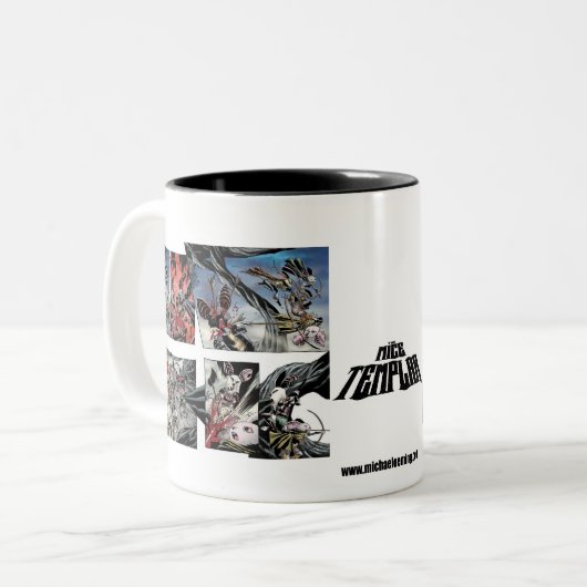 色対白黒ネズミのTemplarのマグ! ツートーンマグカップ (正面左)