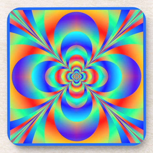 色幾何花数々の付きコースター コースター (正面)