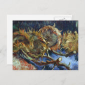 色彩が失われ枯れていく4つのヒマワリ - ヴァン・ゴッホ ポストカード (正面/裏面)