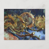 色彩が失われ枯れていく４つのヒマワリ　- ヴァン・ゴッホ ポストカード (正面)