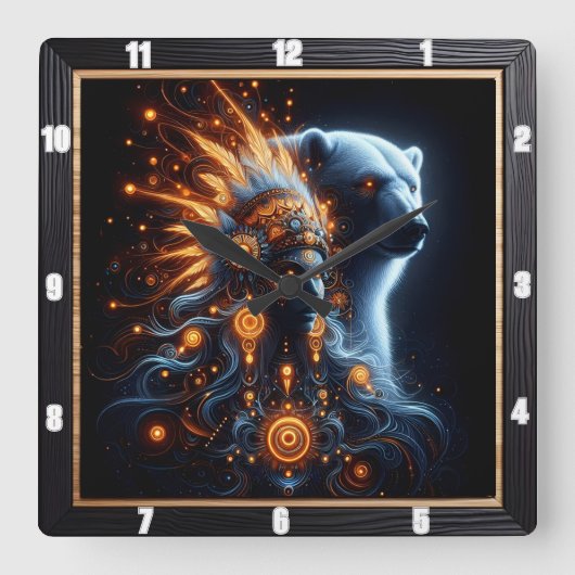 色彩における自然と精神の調和鮮やか スクエア壁時計 (正面)