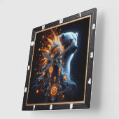 色彩における自然と精神の調和鮮やか スクエア壁時計 (傾斜)