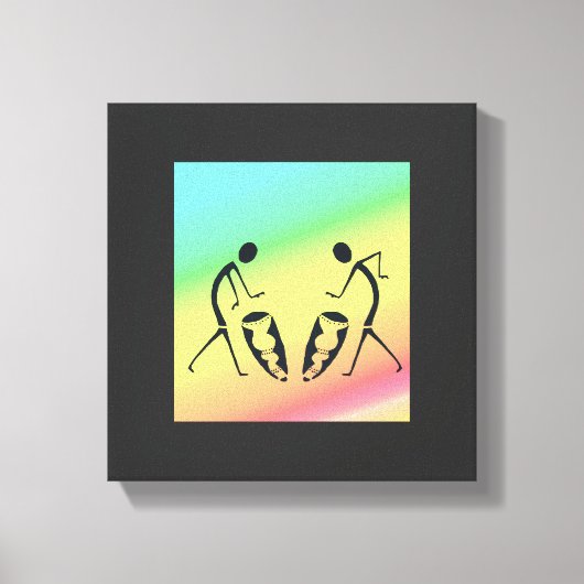 色彩のお祝いとダンス キャンバスプリント (正面)