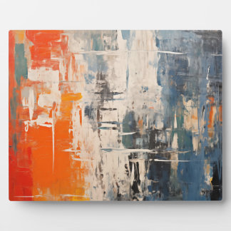 色彩の交差点 - 抽象的なデジタルペインティング フォトプラーク