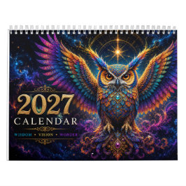 色彩の翼:2027年ミスティックオウルカレンダー カレンダー