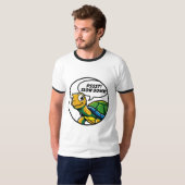 色彩の賢者: サイケデリック ポップアートの知恵あるカメ Tシャツ (正面フル)