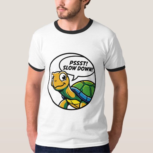 色彩の賢者: サイケデリック ポップアートの知恵あるカメ Tシャツ (正面)