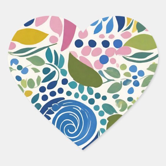 色彩の鮮やかおもしろい気のあるそぶりをしたフローラ ハートシール (正面)