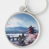 色彩の鮮やかさくらんぼの富士山 キーホルダー (正面)