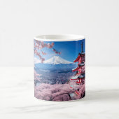 色彩の鮮やかさくらんぼの富士山 コーヒーマグカップ (中央)