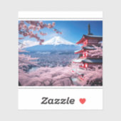 色彩の鮮やかさくらんぼの富士山 シール (シート)