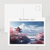 色彩の鮮やかさくらんぼの富士山 ポストカード (正面/裏面)