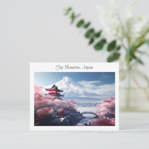 色彩の鮮やかさくらんぼの富士山 ポストカード