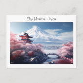 色彩の鮮やかさくらんぼの富士山 ポストカード (正面)