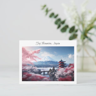 色彩の鮮やかさくらんぼの富士山 ポストカード