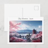 色彩の鮮やかさくらんぼの富士山 ポストカード (正面/裏面)