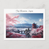 色彩の鮮やかさくらんぼの富士山 ポストカード (正面)